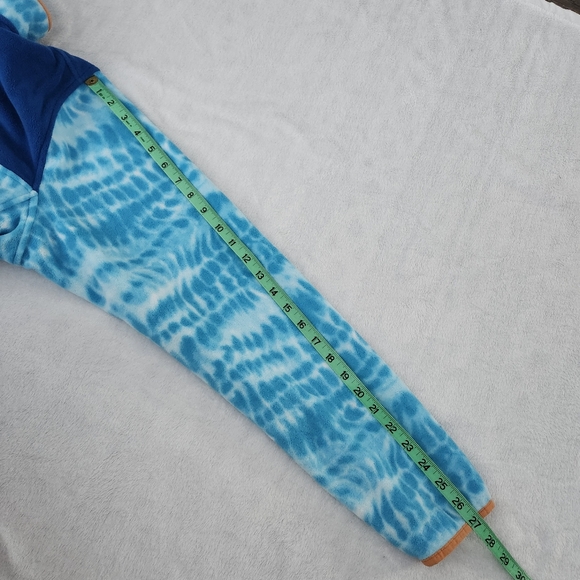 LANDS END Men's Blue Tie-Dye Snap Pullover Fleece Multicolor Size Large‎ Cozy - Picture 8 of 9